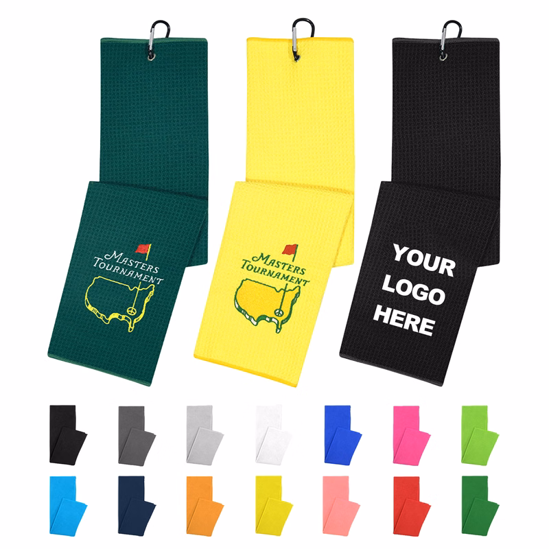 Microfiber Waffle Tri-fold Golf Towel
