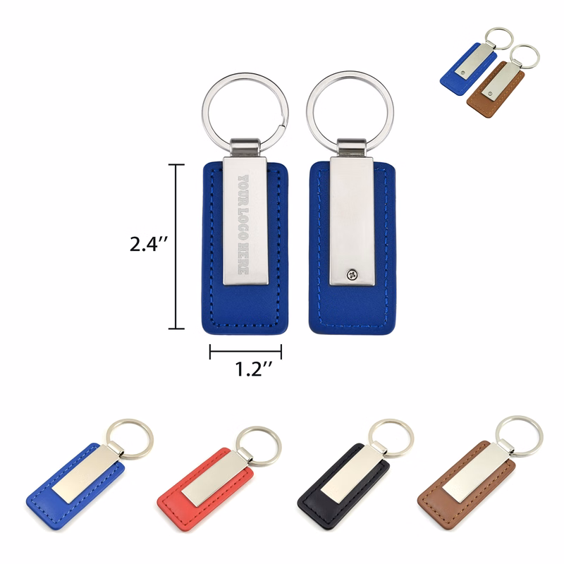 Rectangular Leather Keychain MOQ100