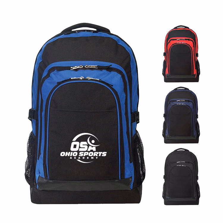 600 Denier Outdoor Computer Backpack with Faux Leather Trim