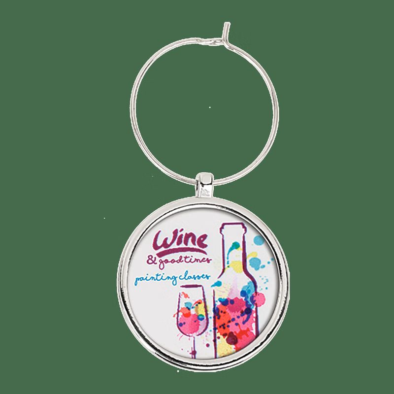 Silver Wine Glass Charm