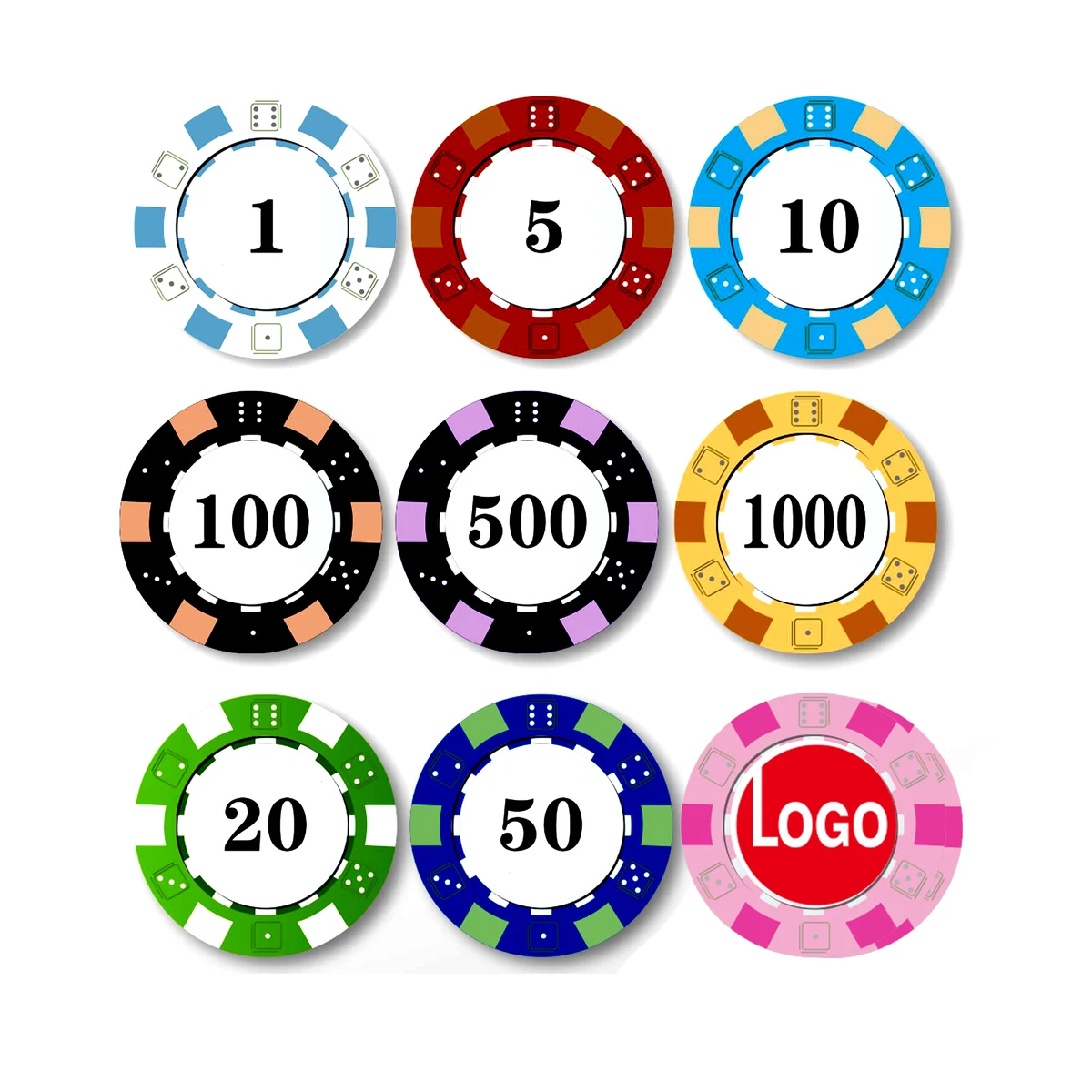Blackjack Poker Dice Chips 1
