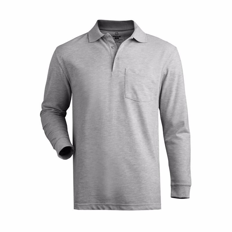 Blended Pique Long Sleeve Polo With Pocket