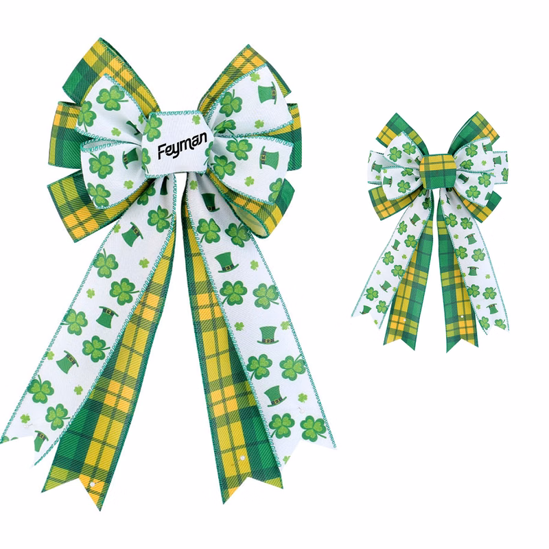 St. Patrick's Day Clover Bow Decoration