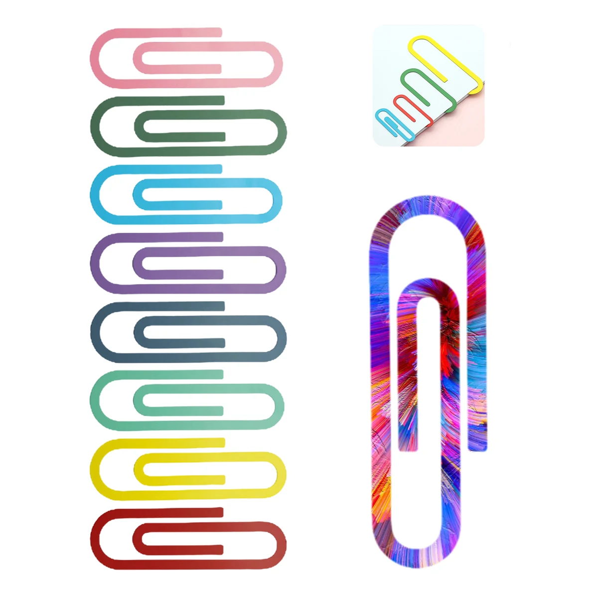 Vibrant Bookmark Paper Clips 1