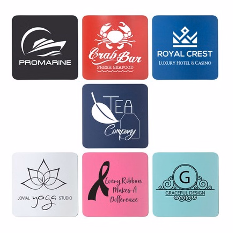 3 3/4" Square Silicone Coaster Laser Engraved