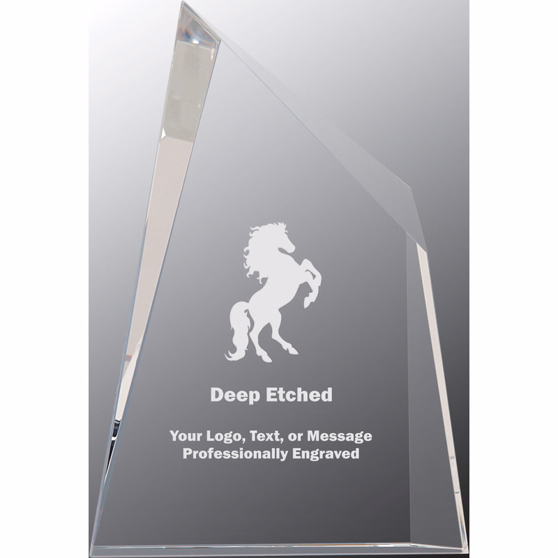 7" x 10" Crystal Facet Wedge Award