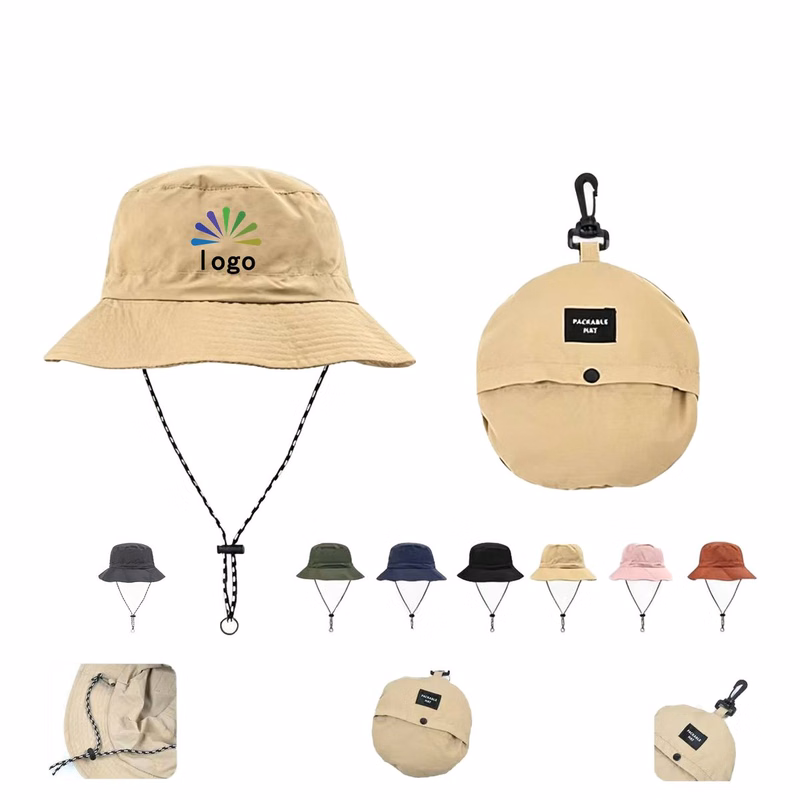 Packable Foldable Outdoor Bucket Hat With Storage Pouch