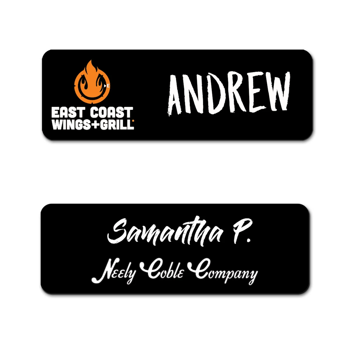 0-3 sq in Black Plastic Reusable Badge 1