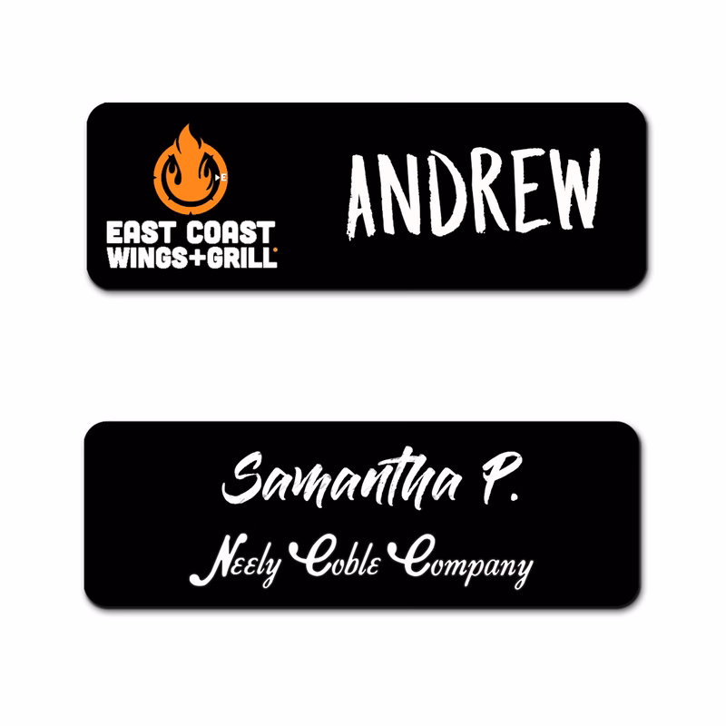 0-3 sq in Black Plastic Reusable Badge
