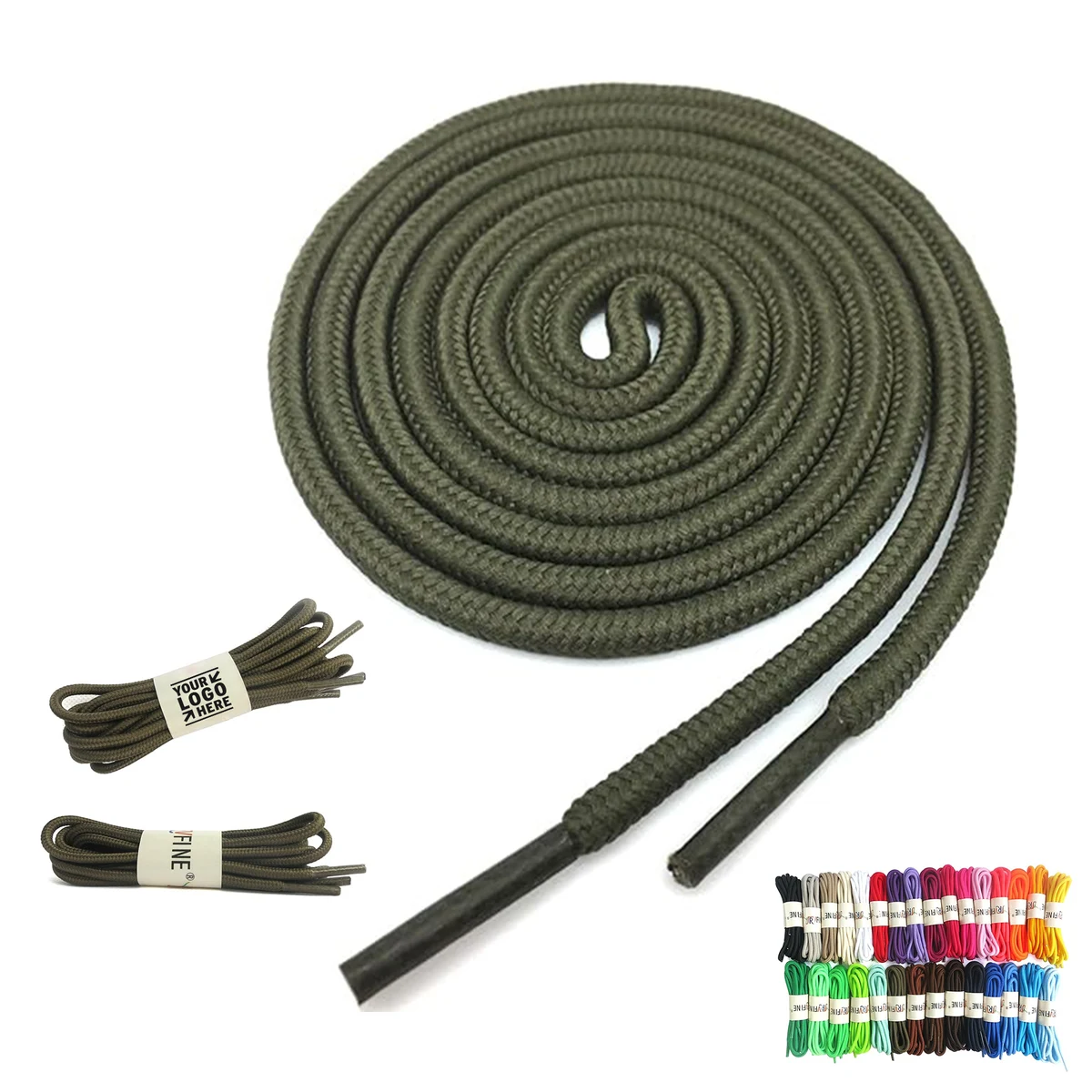 2 Pair Round Athletic Shoelaces Boot Shoe Lace String 1