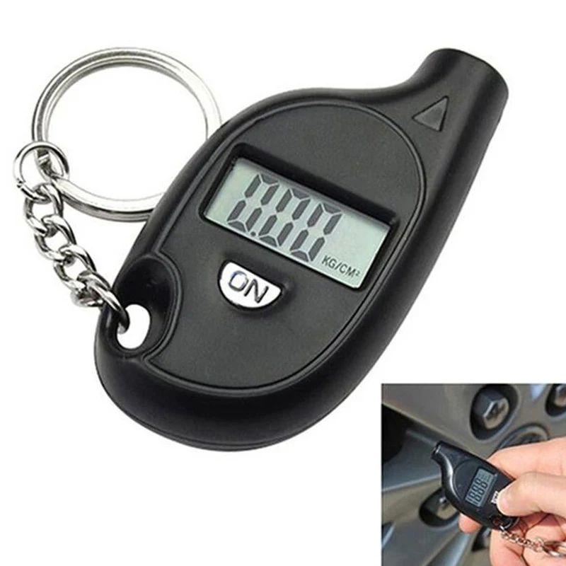 Tire Gauge With Digital LCD Display And Keychain 1
