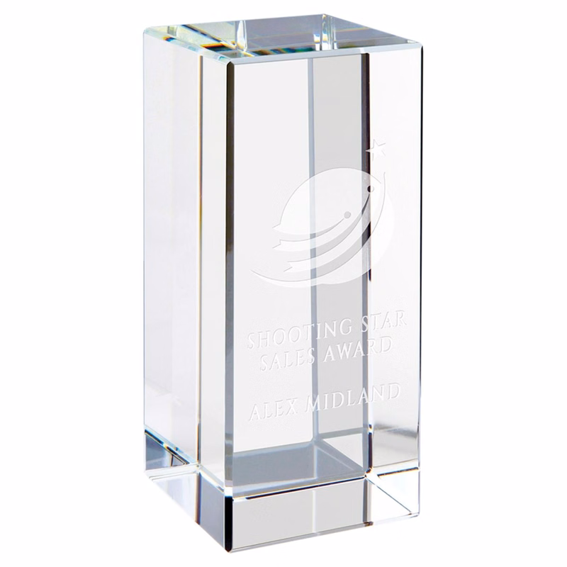 Clear Crystal Block Award (2" x 4 3/4")