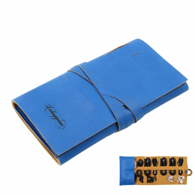 PU Leather Organizer Traveling Cord Wrap