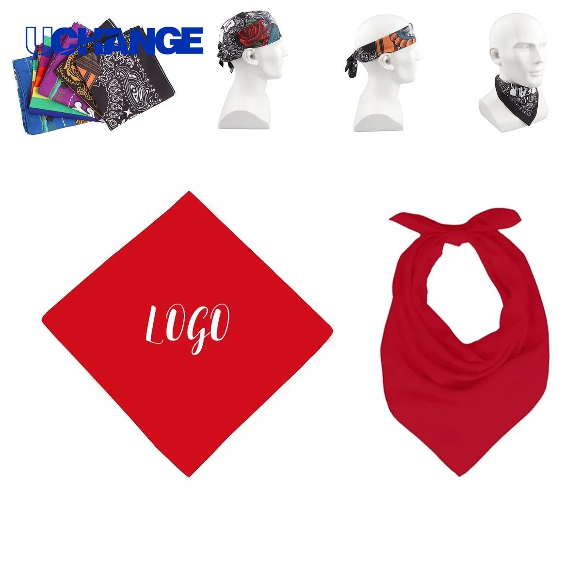 Dye Sublimated Square Bandana Headwear 1