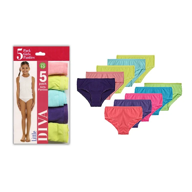Girl's Panties - Assorted Solids Size 12 5 Pack 1