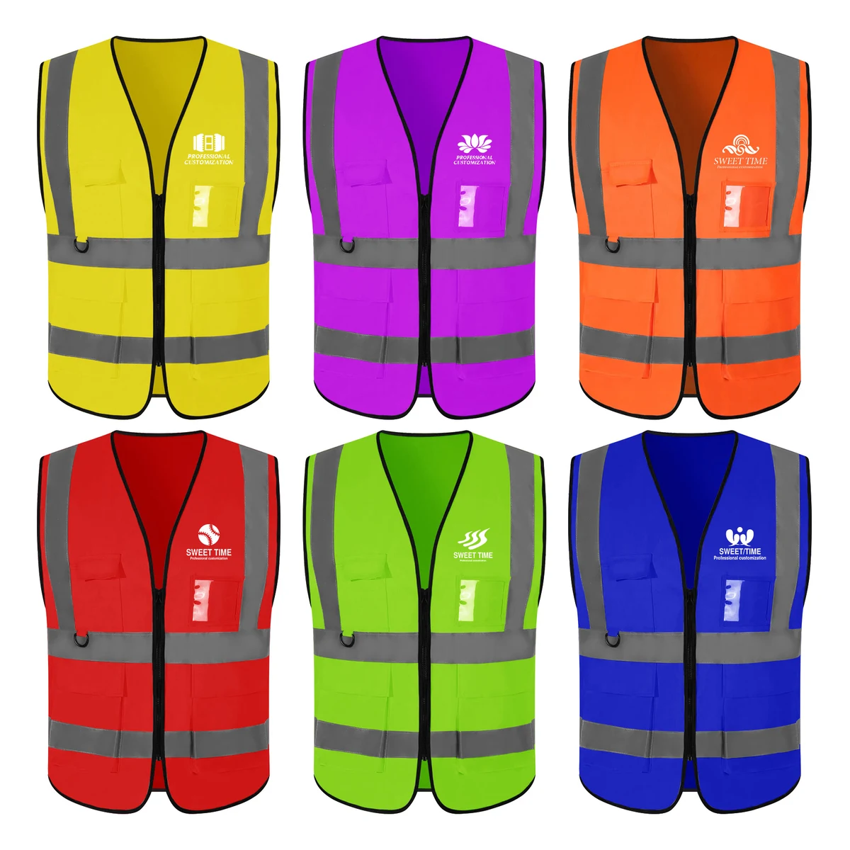 Reflective Fluorescent Vest With Multiple Pockets 1