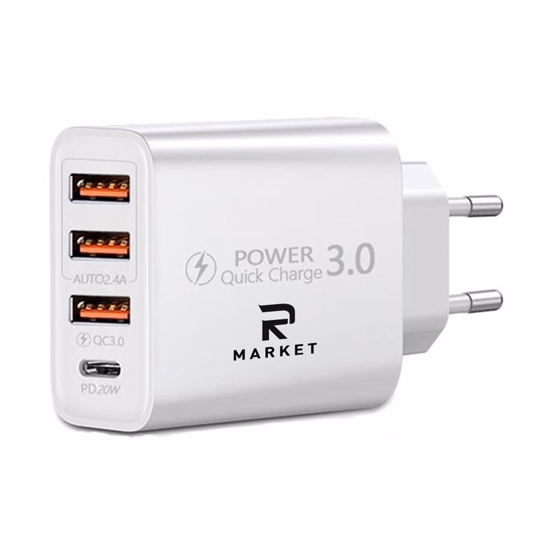 Ultra Compact Triple USB Power Plug Adaptive Fast Charging