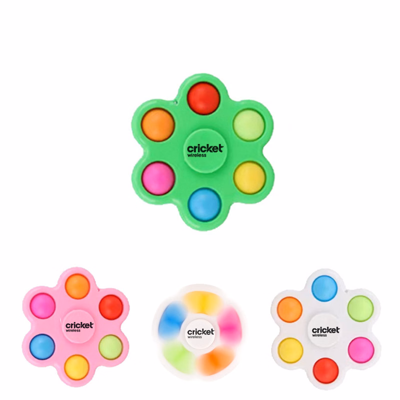 Six Bubble Flower Fidget Push Pop Spinner