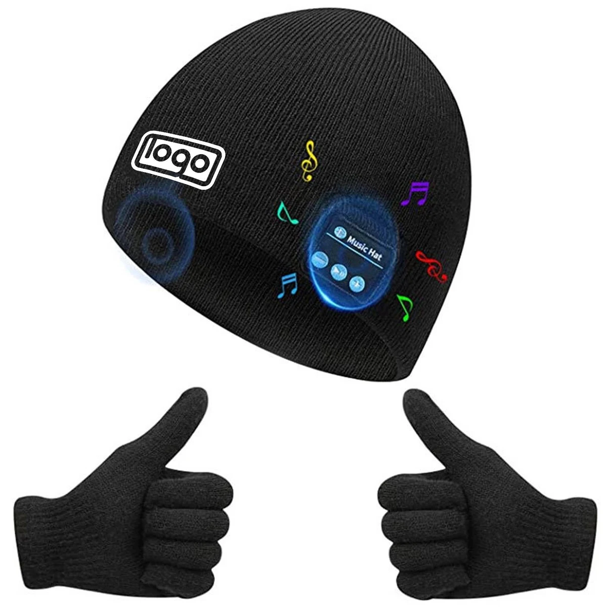 Bluetooth Beanie Hat and Gloves Set 1