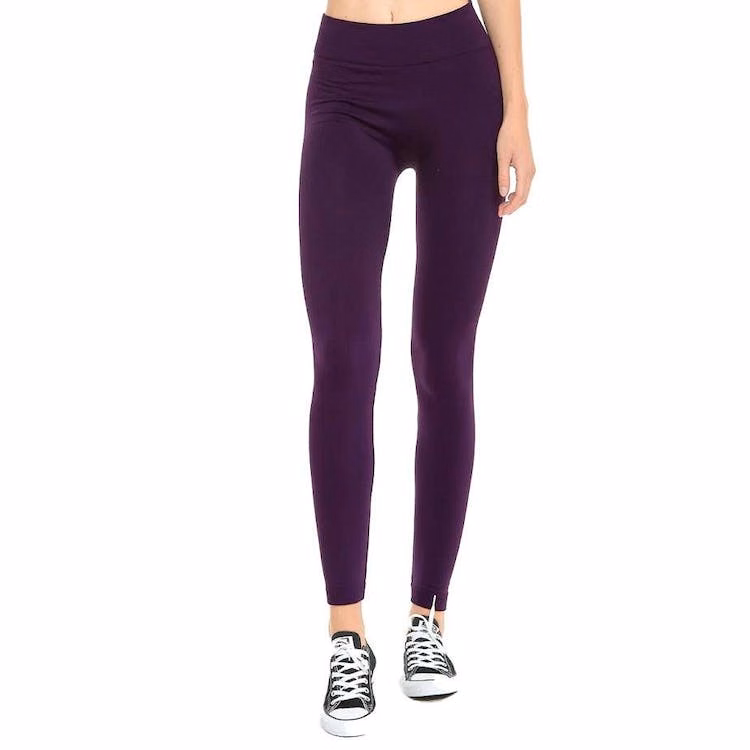 Women's Fleece Lined Leggings - Deep Purple One Size Fits Most