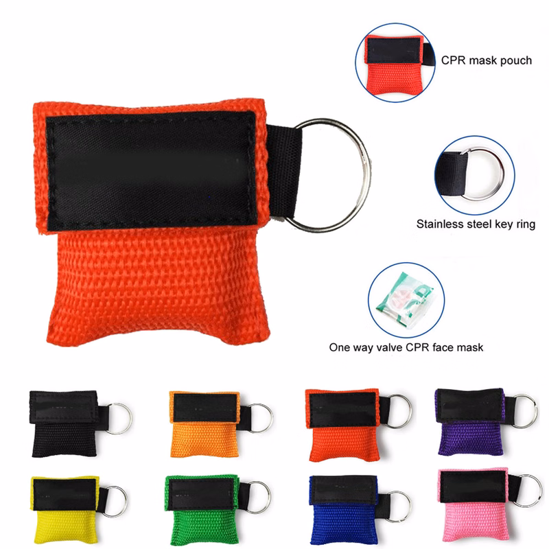 Portable Disposable PVC CPR Face Shield Emergency KitLife Keychain Ring