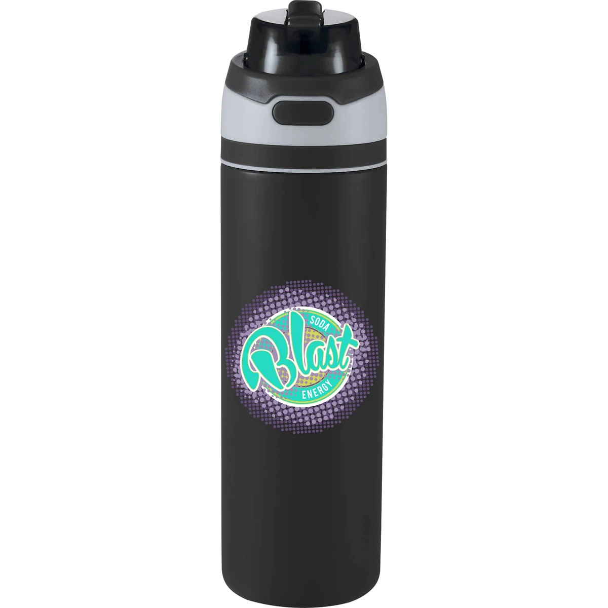 Elvin 28oz Recycled Stainless Flip Straw Bottle, custom water bottle with logo imprint 1