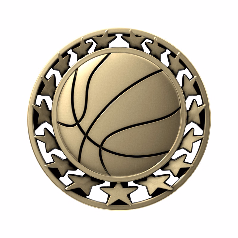 Basketball Star Medallion (2-1/2")