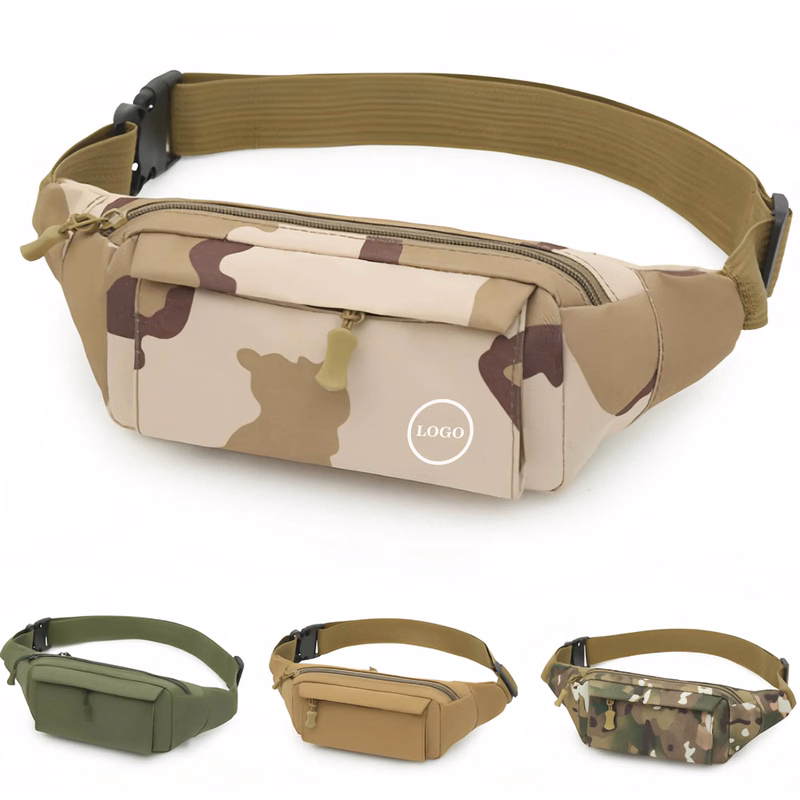 Camouflage Waist Bag With Adjustable Strap