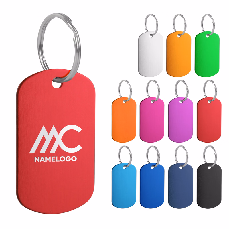Engraved Metal Dog Tag Keychain