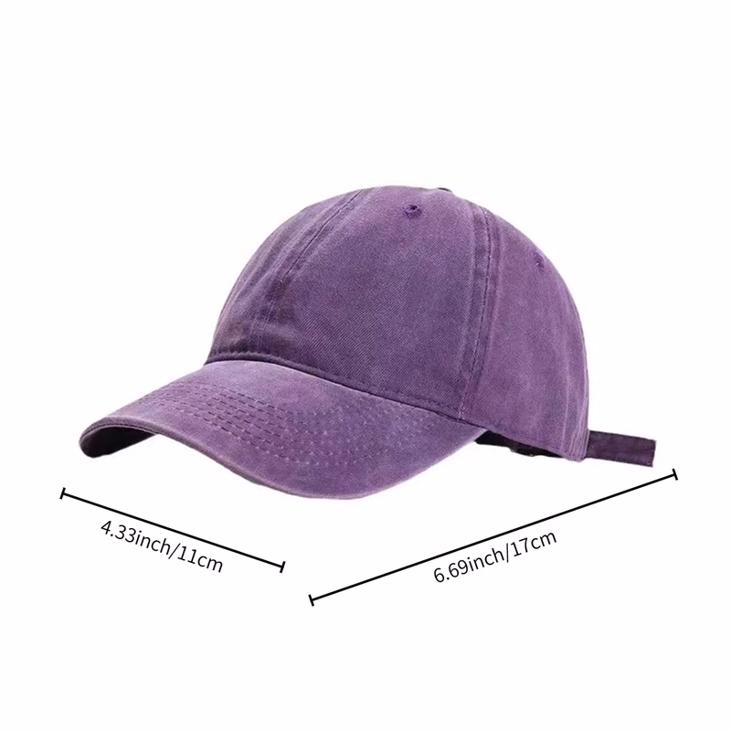 Washed Cotton Baseball Cap with Adjustable Strap