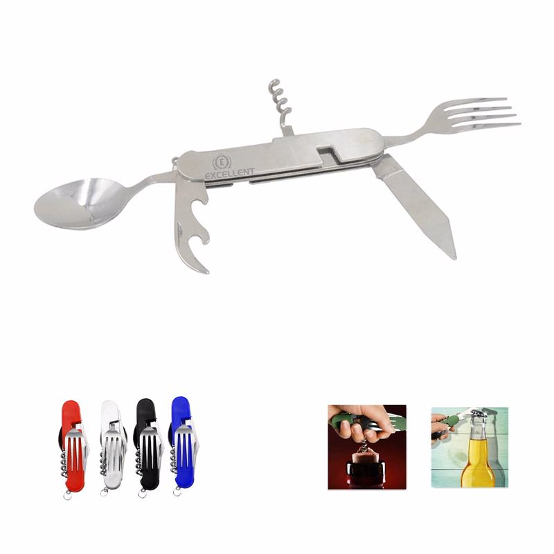 6 in 1 Camping Tableware Folding Fork Spoon Combination