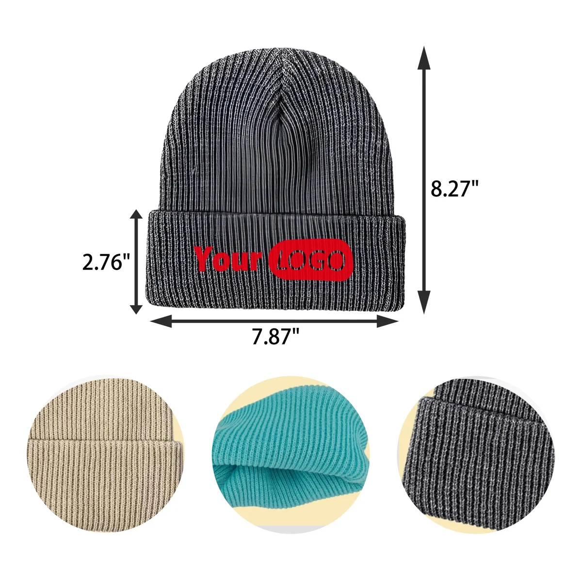 MOQ 20 PCS Solid Color Knitted Hat 1