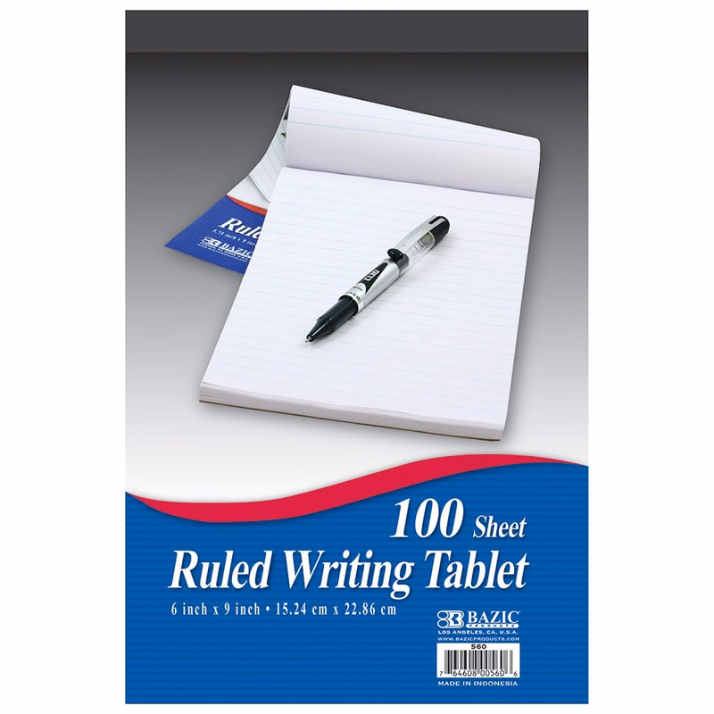 Ruled Writing Tablets - 100 Sheets