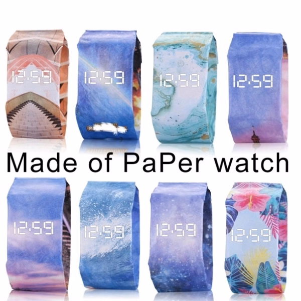 Digital Wrist Watch Creative Paper Durable LED