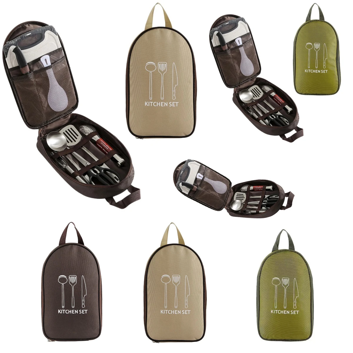 Camp Cooking Utensil Set 8PCS, custom BBQ set with logo imprint 1