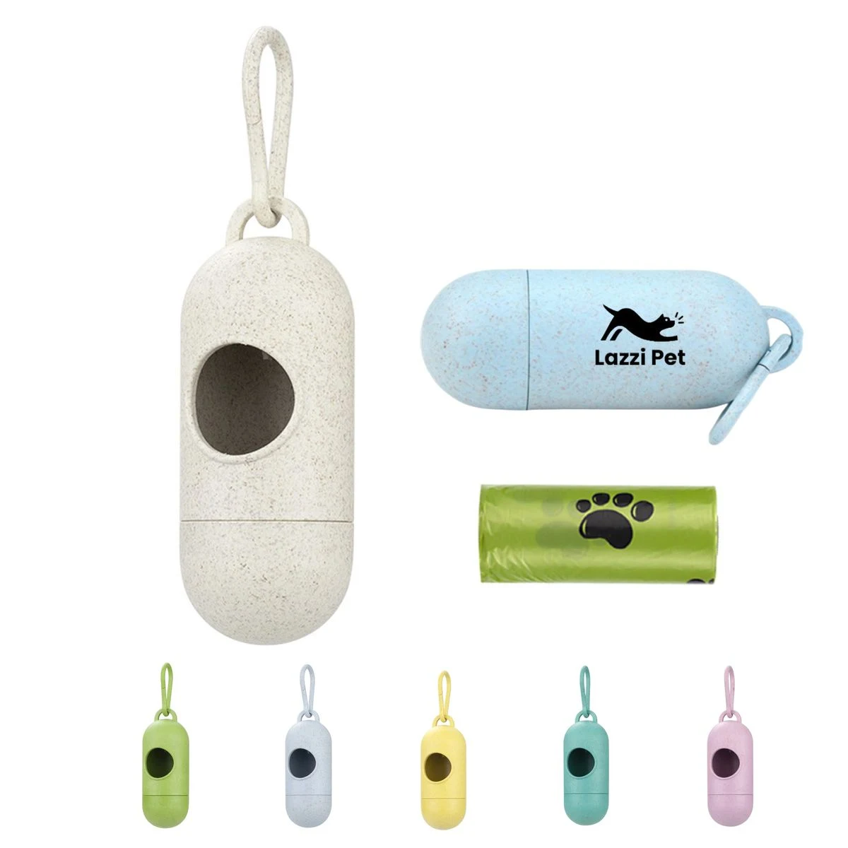 Dog Trash Bag with Wheat Straw Dispenser 1