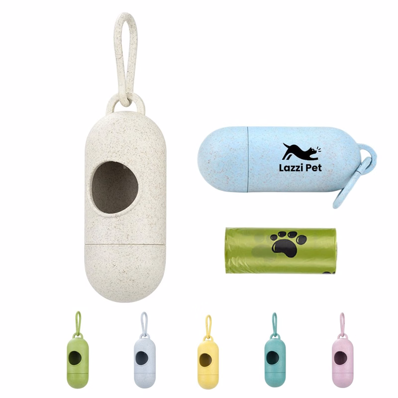 Dog Trash Bag with Wheat Straw Dispenser