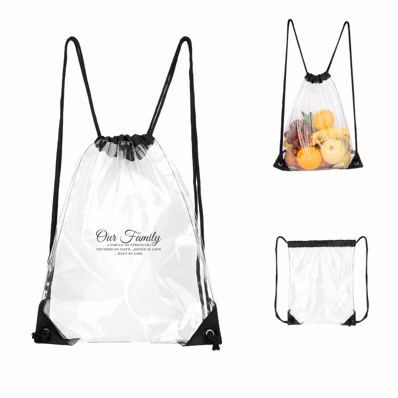 Reusable Clear Drawstring Backpack