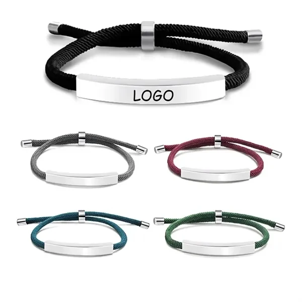 Custom Stainless Steel Adjustable Braided Rope Bracelet — Hypoallergenic Wearable 1