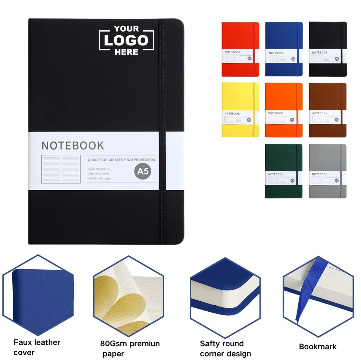 A5 PU Leather Strap Notebook 1