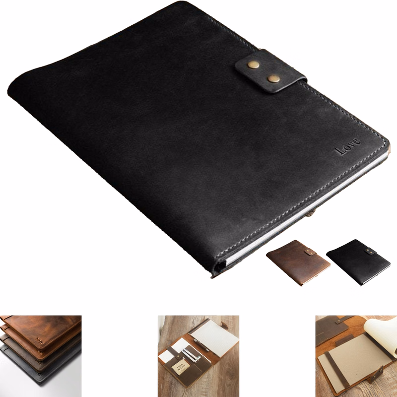 Personalized leather composition notebook book cover