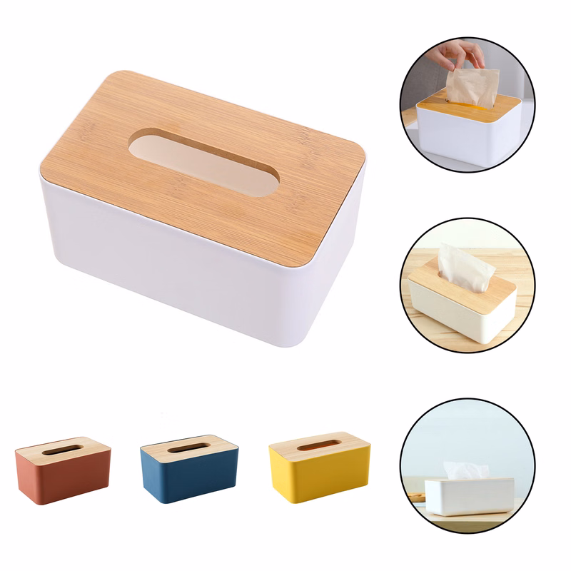 Wooden Rectangular Tissue Box Holder