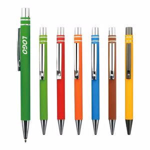 Metal Clip Push Click Action Ball Point Pen