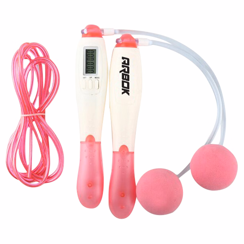 Jump Rope With Counter On Handles And Cordless Attachments