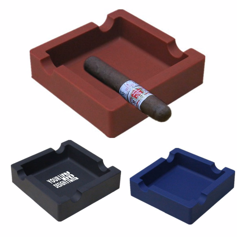 Heat-Resistant Silicone Ashtray with Square Design