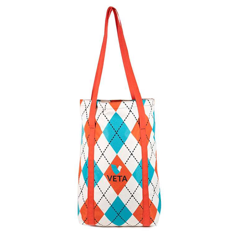Large Tall Bottom Full Wrap Handle Tote (18"H x 16"W x 6"D)