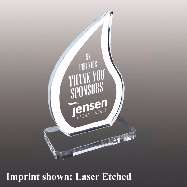 Acrylic Flame Award - Laser Etched
