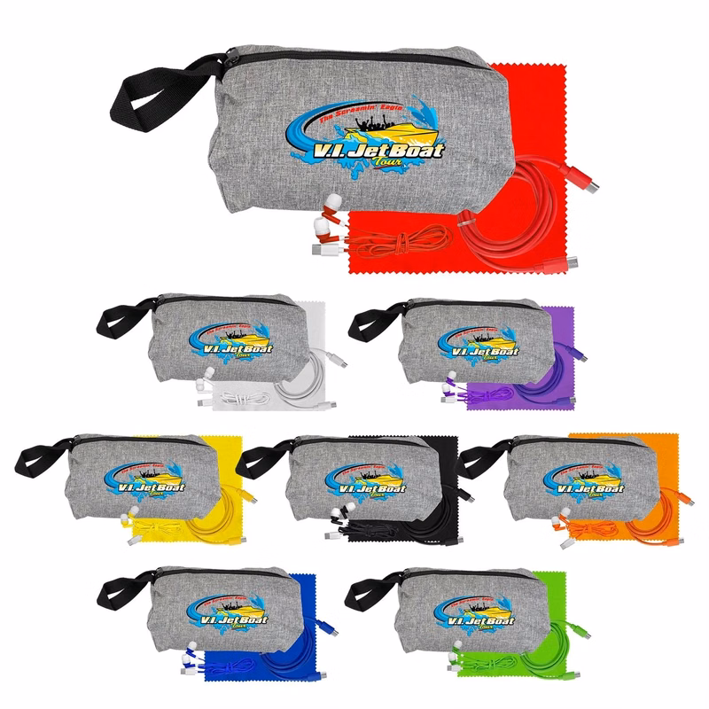 Travel C to C Cable, Ear Bud & Cloth Set