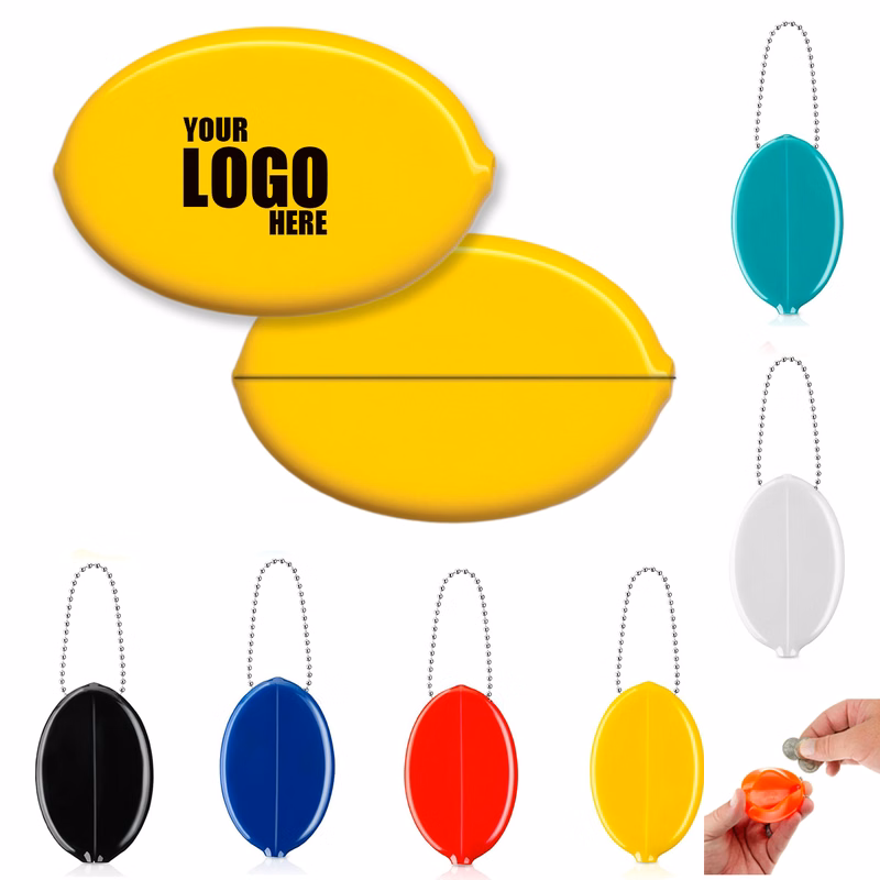 Rubber Coin Purse with Chain