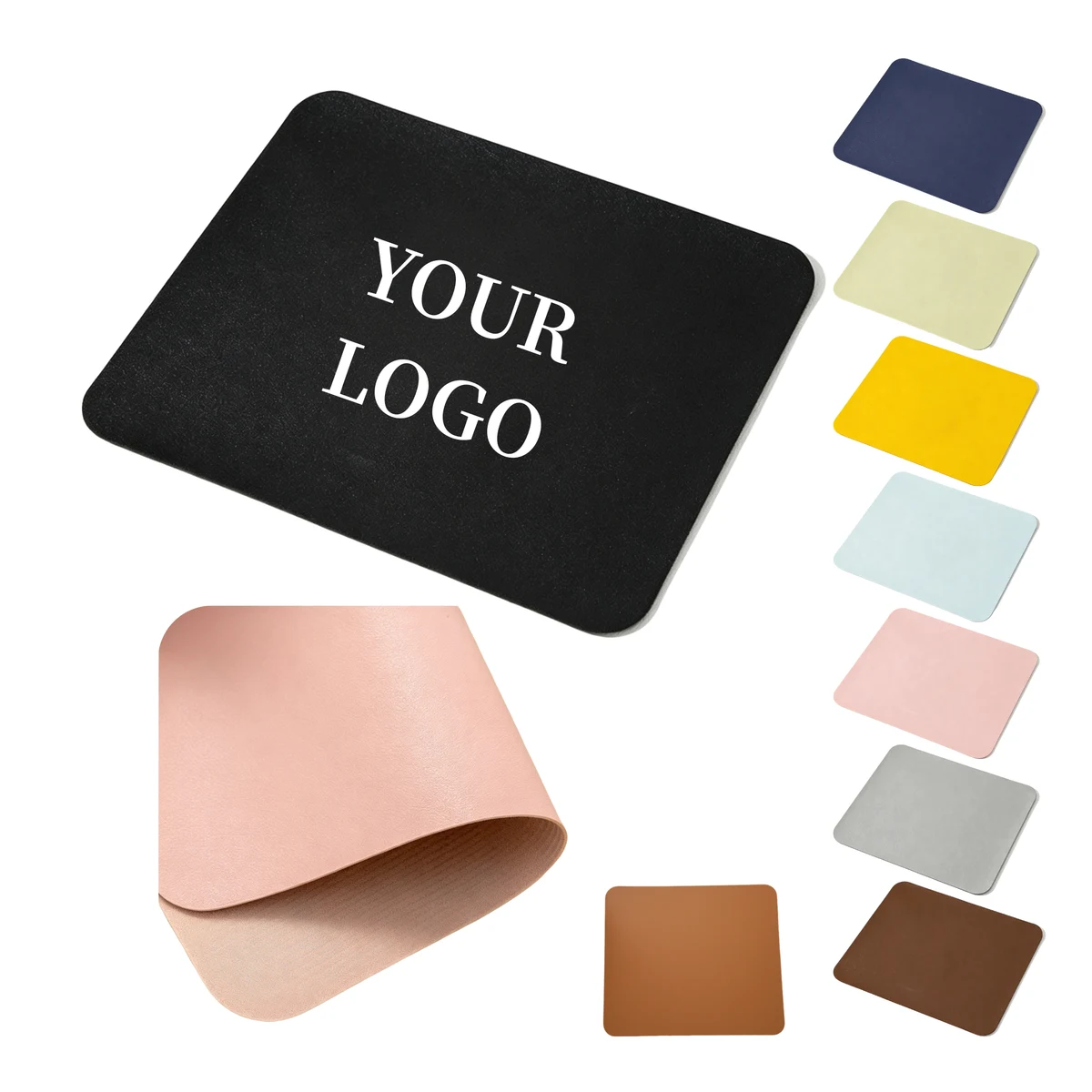 Leather Mouse Pad Solid Velvet Base Office 1